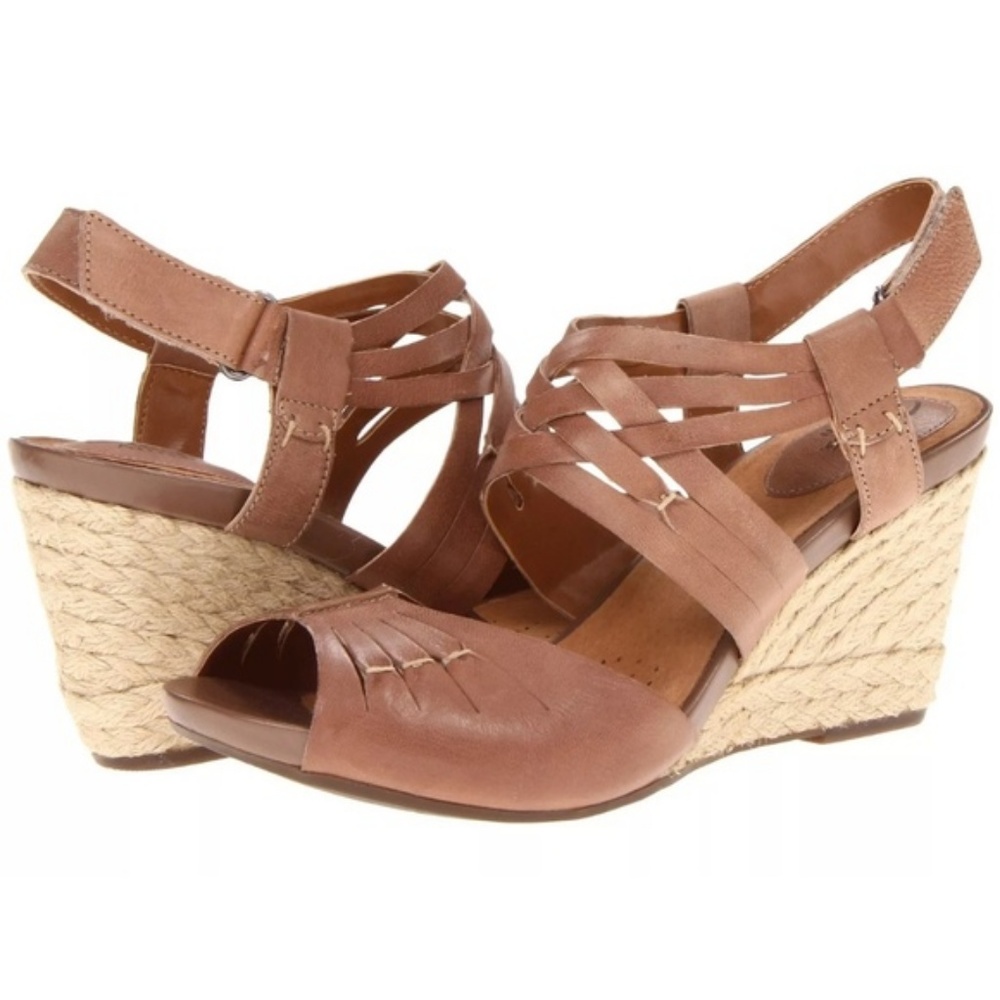 Clarks Artisan Espadrille Wedges Sandals 9.5